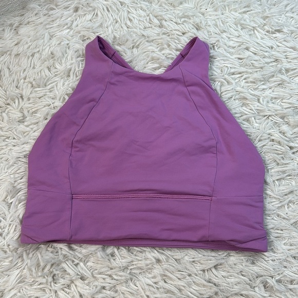 Lululemon Free To Be Serene Bra High Neck Long Line Magenta Glow - Picture 1 of 5